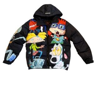Members Only X Nickelodeon Hey Arnold & SpongeBob Puffer Coat, Adult Medium